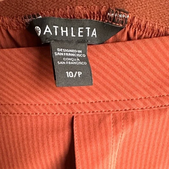 Athleta‎ Vienna Cargo Pant City Stripe Brown Wide Leg Gorpcore Size 10P - Picture 4 of 6